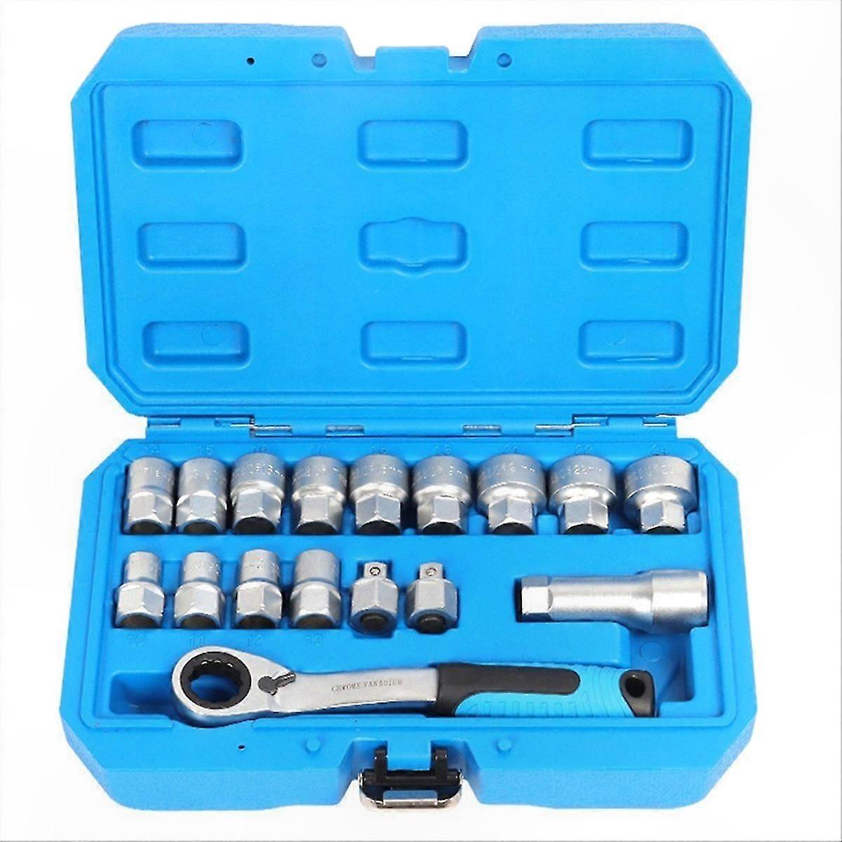 Two-Way Reversible Ratchet Socket Wrench Set