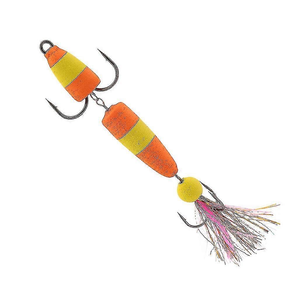 Angelköder Weicher Schaumköder Schwimmender Fake Köder String Haken Angelköder (2pcs, orange)