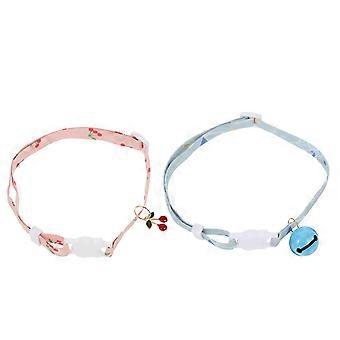 Pet Neck Collar Decorative Kitten Collar for Party 2Pcs Set Assorted Color