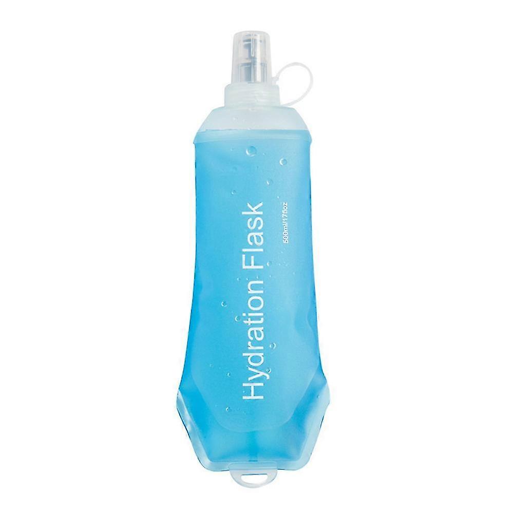 500ml Soft Flask,TPU Foldable Soft Water Bottle compatible with Hydration Pack, A