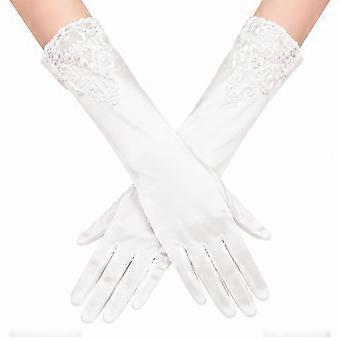 Satin Wedding Gloves Long Lace Bridal Gloves Elegant Evening Party Accessories