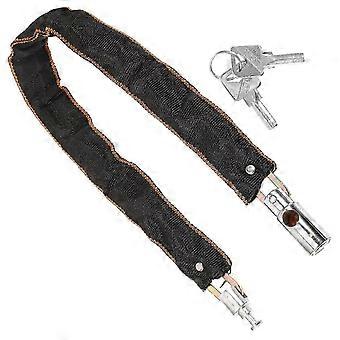 Portable Silver Bike Chain Lock with Keys for Bike Security,l