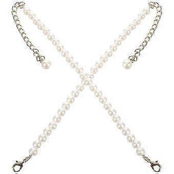 Tiras de tornozelo com pérolas para sapatos de salto alto. Elegantes tiras para calçados confortáveis ​​e estilosos.