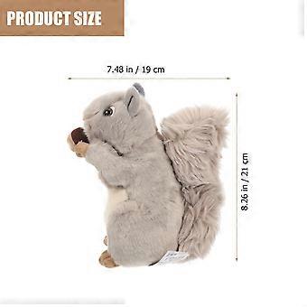 Squirrel Plush Stuffed Animal Toy for Kids Grey Cotton Filling