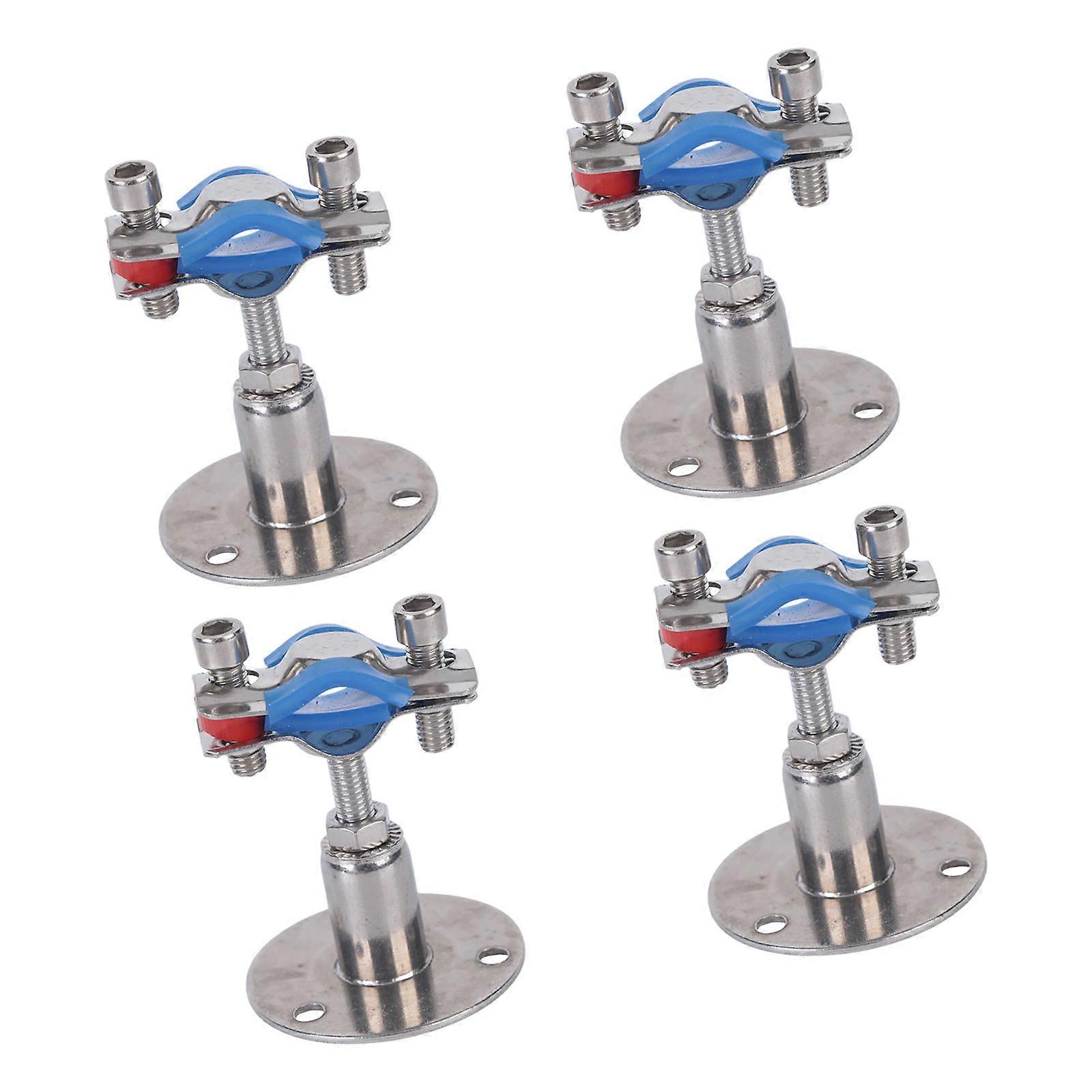 Rubber Lined Adjustable Pipe Support Bracket 4 Pack with Stainless Mount and Stable Base for Maintenance Tasks Multicolor