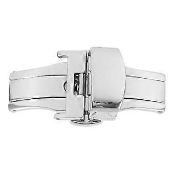 Stainless Steel Watch Strap Buckle Replacement Clasp Durable Silver 40x22mm for Most Bands
