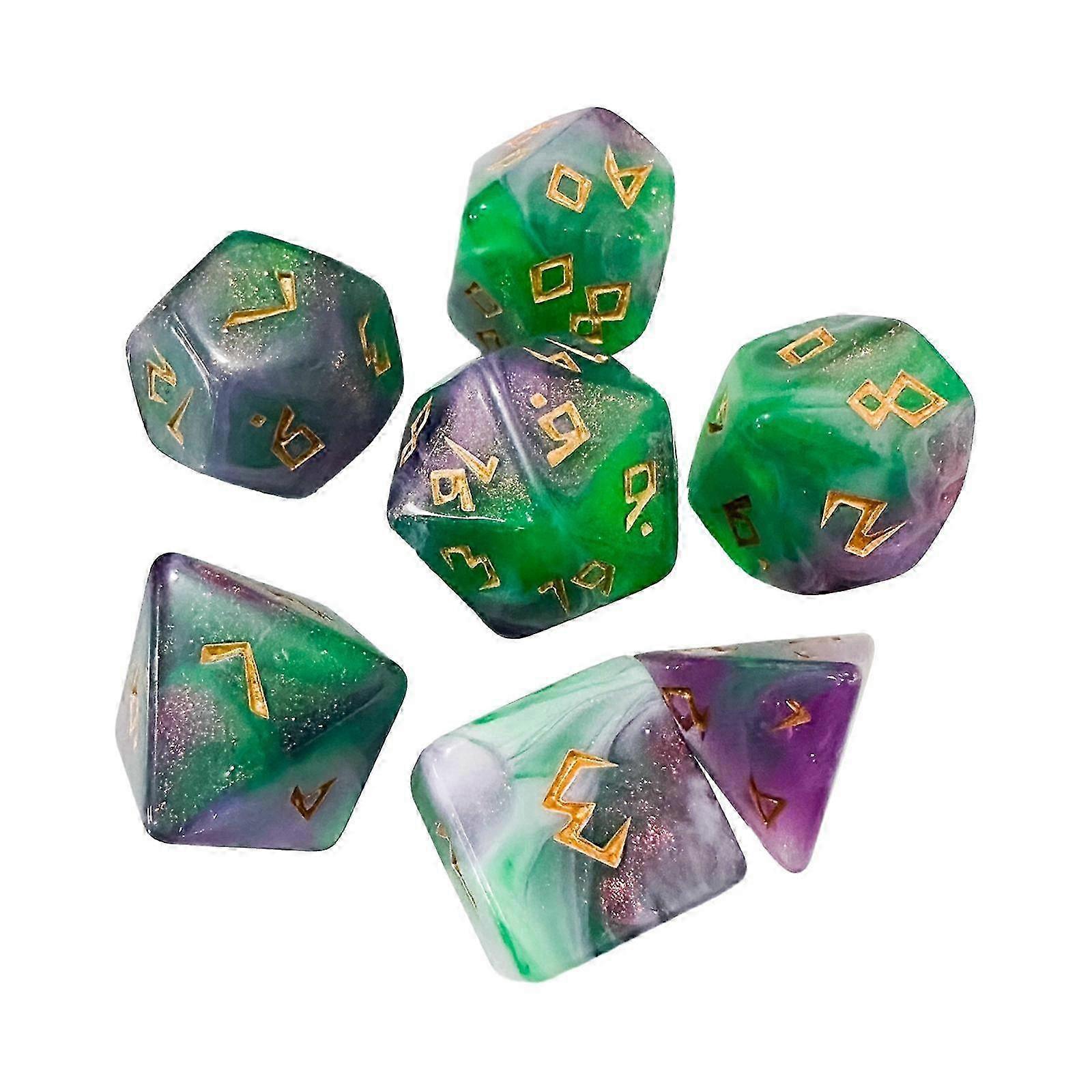 Retro Acrylic 7pc RPG Dice Set