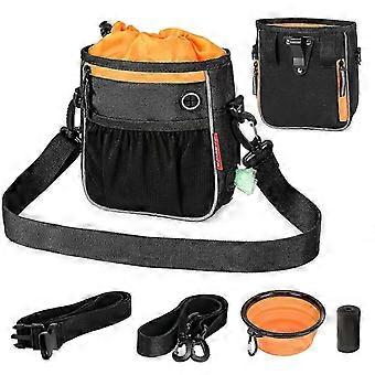 Suitable Dog Treat Pouch Bag, Dog Walking Bags Carry Kibble Snacks Toys for Dog Training Reward, Black_WYT