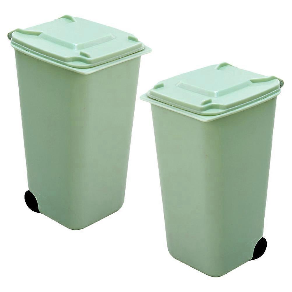 Mini Garbage Can Tabletop Trash Can for Office Use 2Pcs PP Storage Box