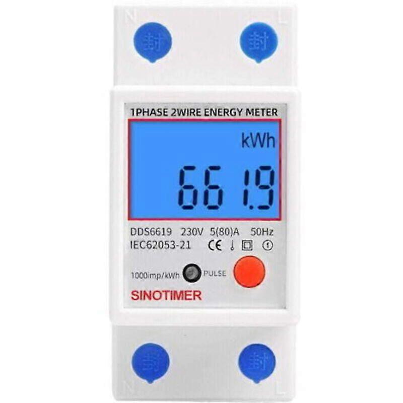 Single-phase electric sub-meter, 80A max modular, single tariff, LCD display, TRIMEC