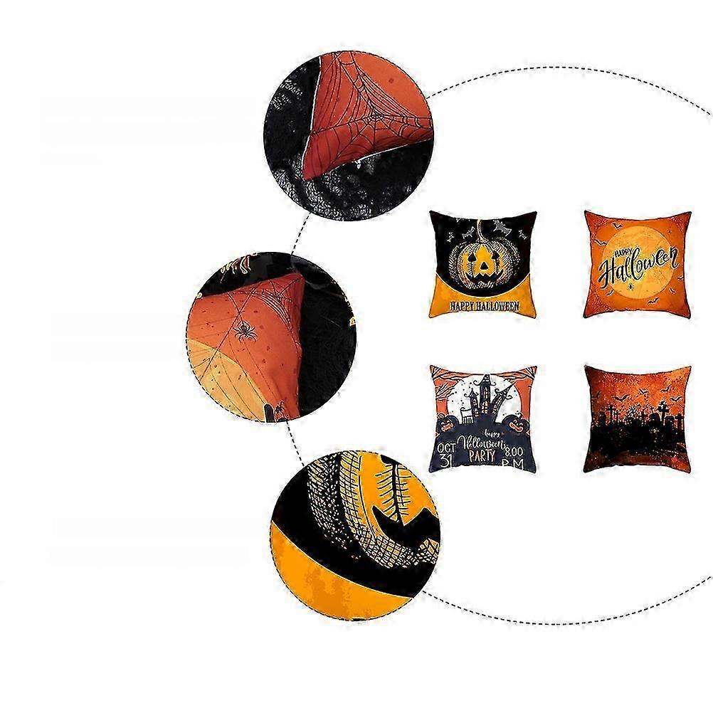 Spider Pattern Pillow Case for Halloween 4Pcs