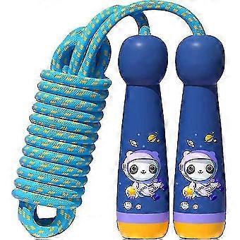 Skipping Rope Kids With Wooden Handle, Soft Cotton Jump Rope compatible with Children, Tangle Free-jie