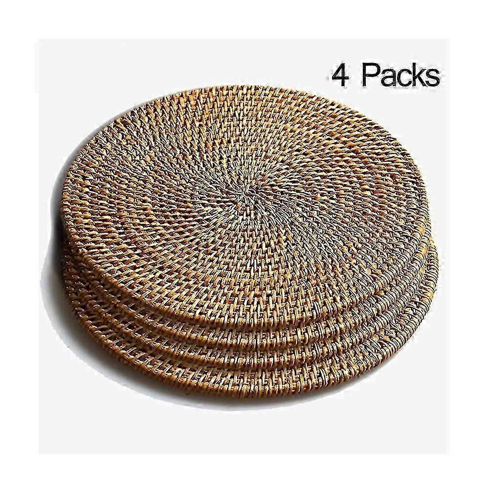 Handwoven Rattan Trivets Set