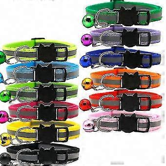 Reflective Quick-Release Safety Buckle Cat Collars, Adjustable 19-32cm, 12 Pcs in 12 Colors (kui)