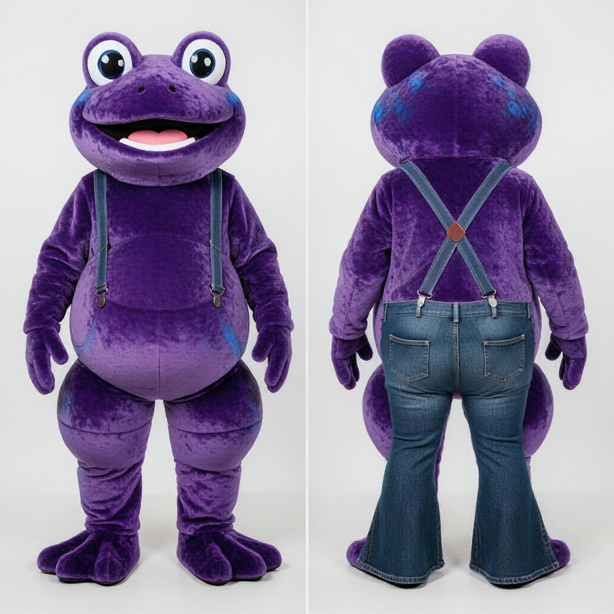 MASTICOT Violet Plump Frog Mascot