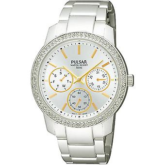Puls-Haltungsuhr für Frauen AnalogQuarz mit Edelstahlarmband PP6037X1