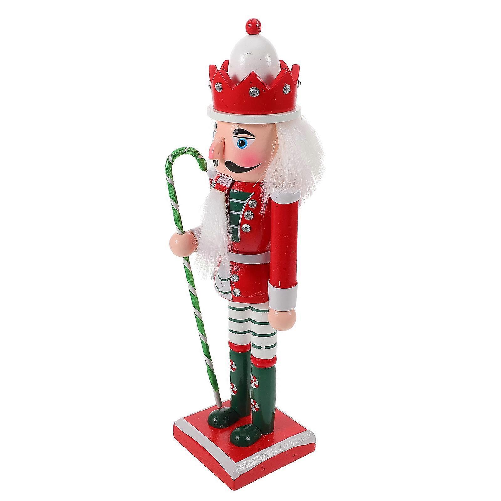 Wood Nutcracker Figurine Xmas Nutcracker Figure for Decoration 5Pcs