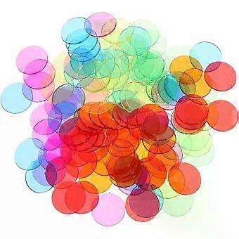 120pcs 19mm Bingo Counting Chips, Plastic Tokens for Boys and Girls Counting, Class Activities and Game Markers, Colourful Counters for Patterning and