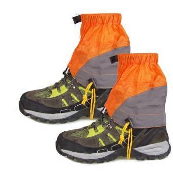 Waterproof Hiking Gaiters Low Ankle Ripstop Shoe Covers Adjustable Snake Protection for Men Women Outdoor Trail Running Orange