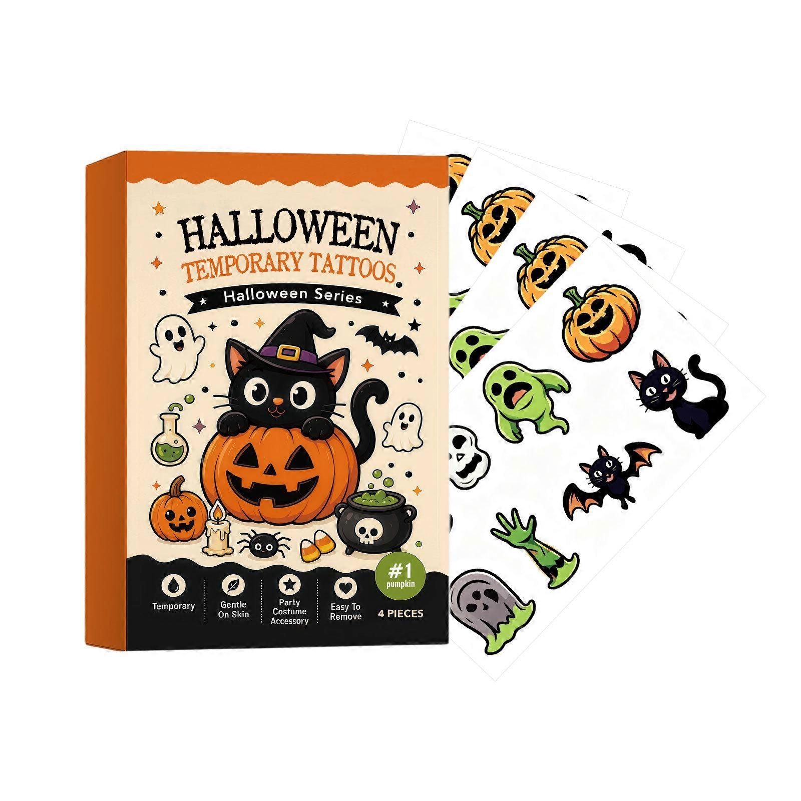 Pumpkin Temporary Tattoos Water Transfer Sheet Set