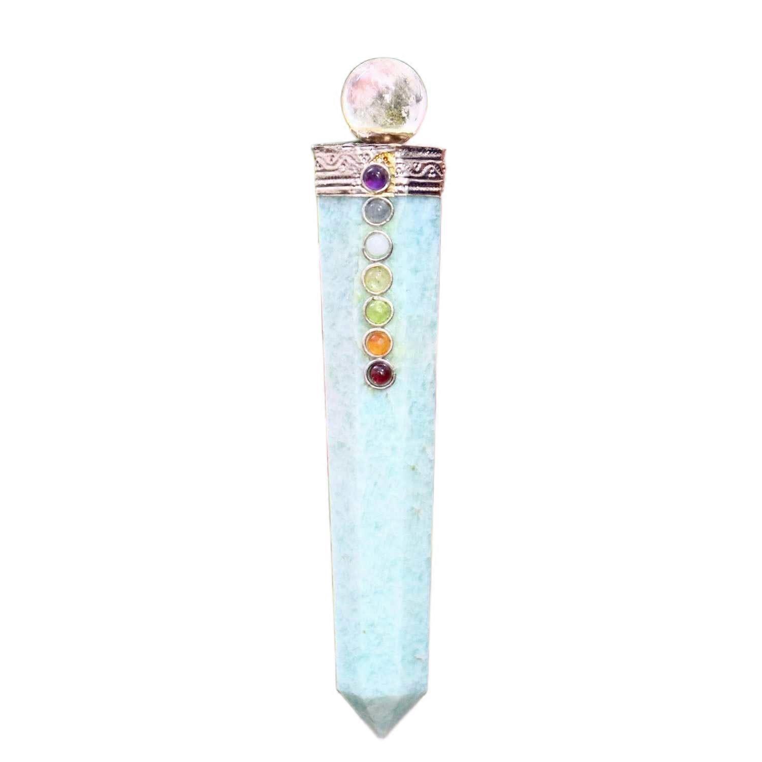 Amazonite Seven Chakra Healing Wand