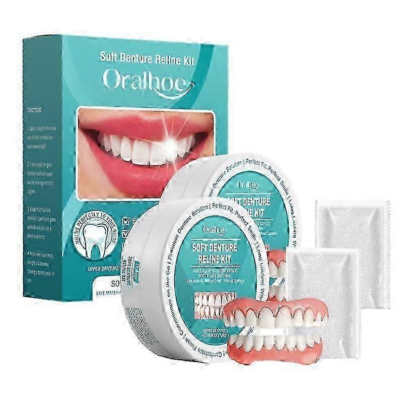 2pcs Natural-Looking Denture Set Silicone