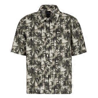 Armani Exchange Mens Palm Regular Short-Sleeved Shirt