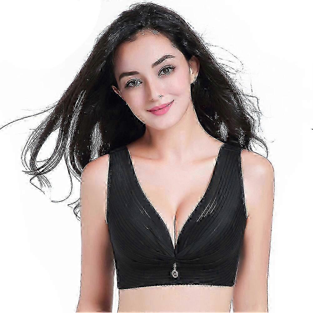Women Plus Size Bra Wireless Antibacterial Adjustable Anti Sagging Thin Bras 3/4 Cup