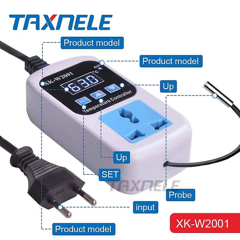 W2001 Ac 110-220v Digital Socket Thermostat Regulator Temperature Controller Microcomputer Socket Outlet -50~110c Ntc Sensor