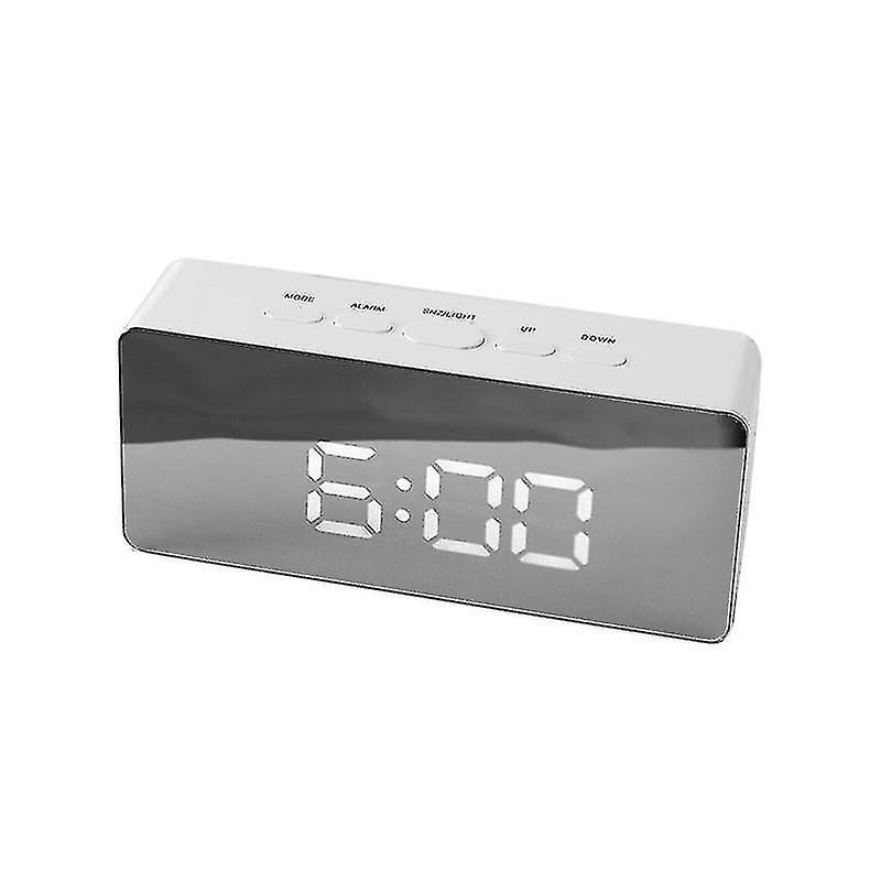 Large Alarm Clock Temperature Display Led Mirror Face Digital Alarm Clock