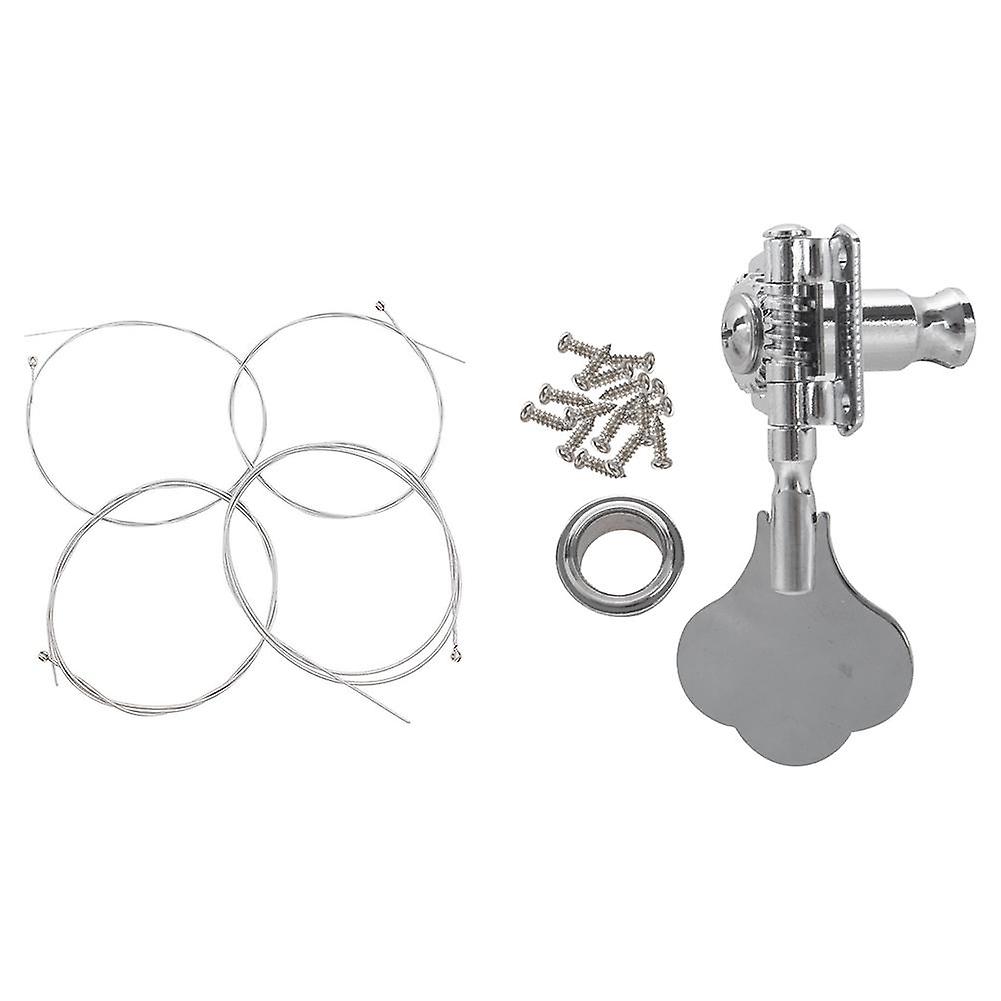 Tuners 4pcs Electric Bass String Set Accessory .045-.090 & 1pc Bass Tuning Pegs Open Geared Bass  Mac