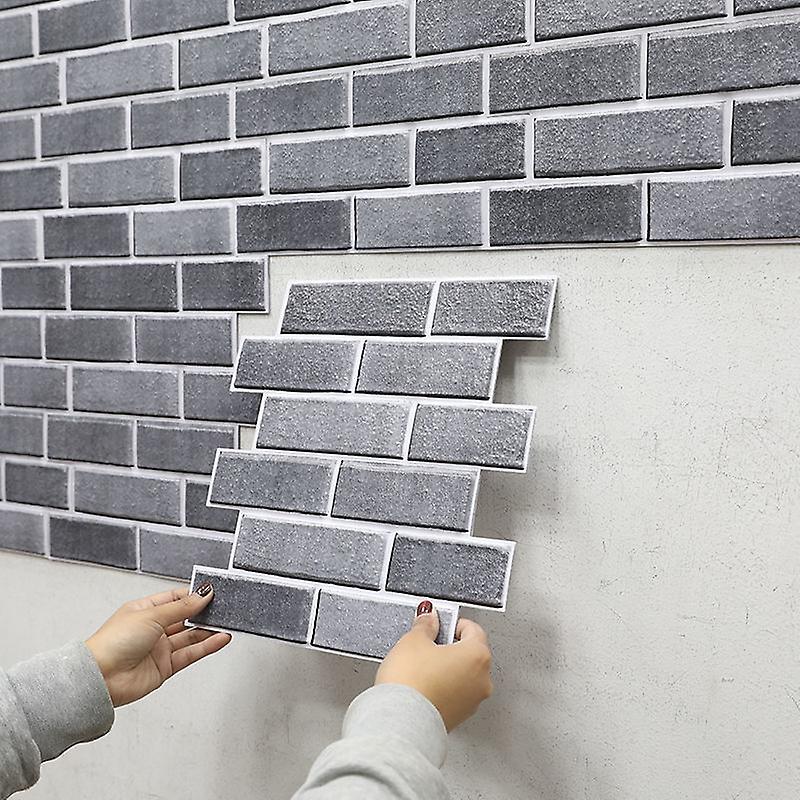 PVC 3D wall panels (5pcs, Grey，30*30cm)