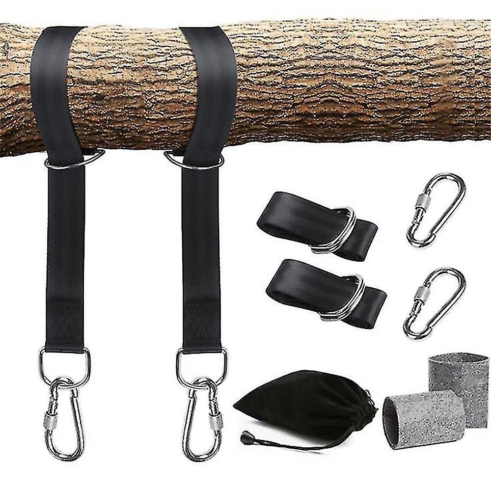 Tree Swing Straps Hanging Kit With Two Zinc Alloy Carabiners