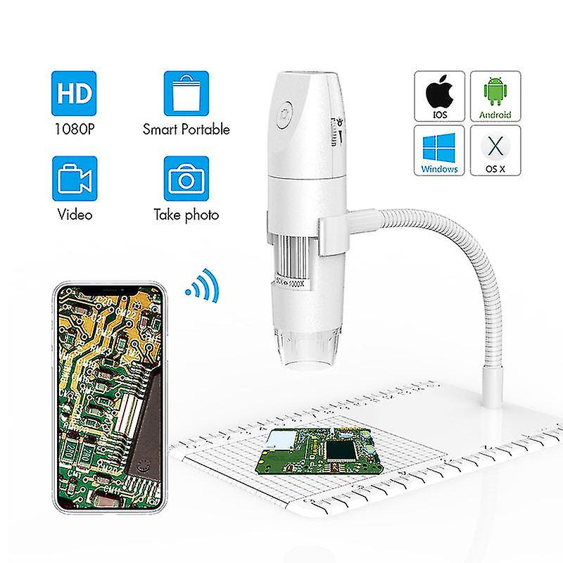 50x-1000x Zoom Fixed Focus Hd Magnifier With Leds, Digital Microscope Wireless Pocket Handheld Usb Microscopes, Inspection Camera Compatible With Ipho
