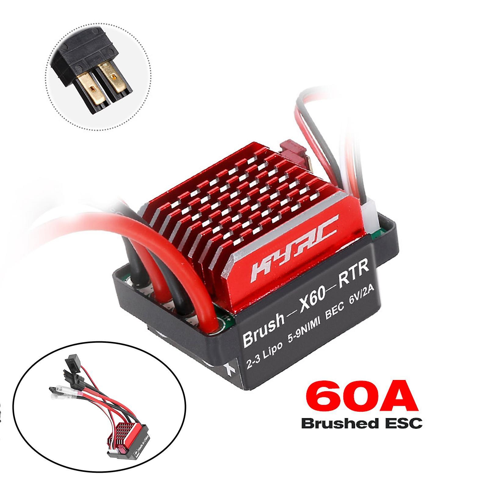 60A RC Brushless ESC – Contrôleur De Vitesse Étanche – Avec Port De Programmation – Pour 1/10 Voiture Et Camion – 2-3S Lipo