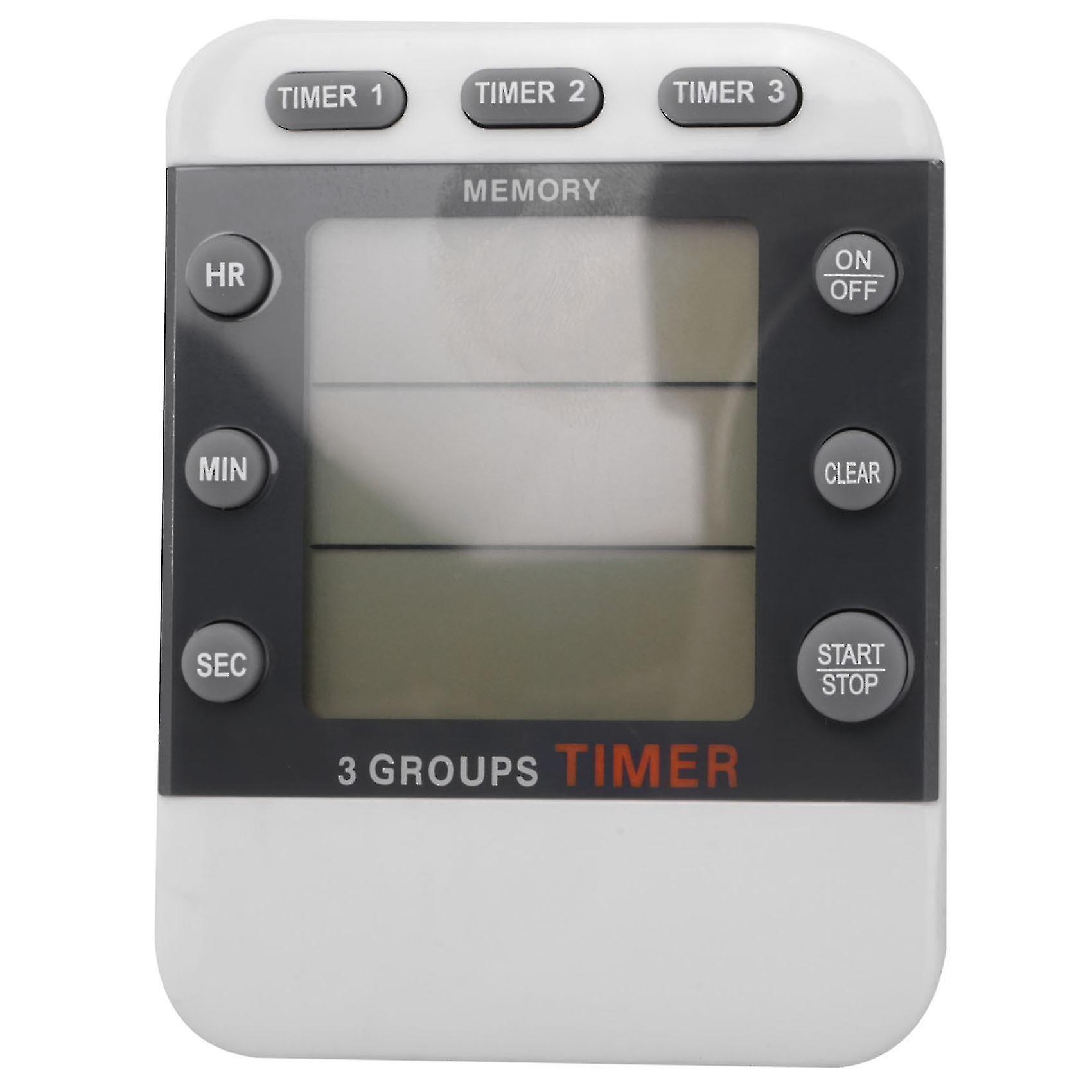 Digital Timer 100 Hour Triple Count Down/up Clock Timer Kitchen Cooking Timer With Lcd Display Loud