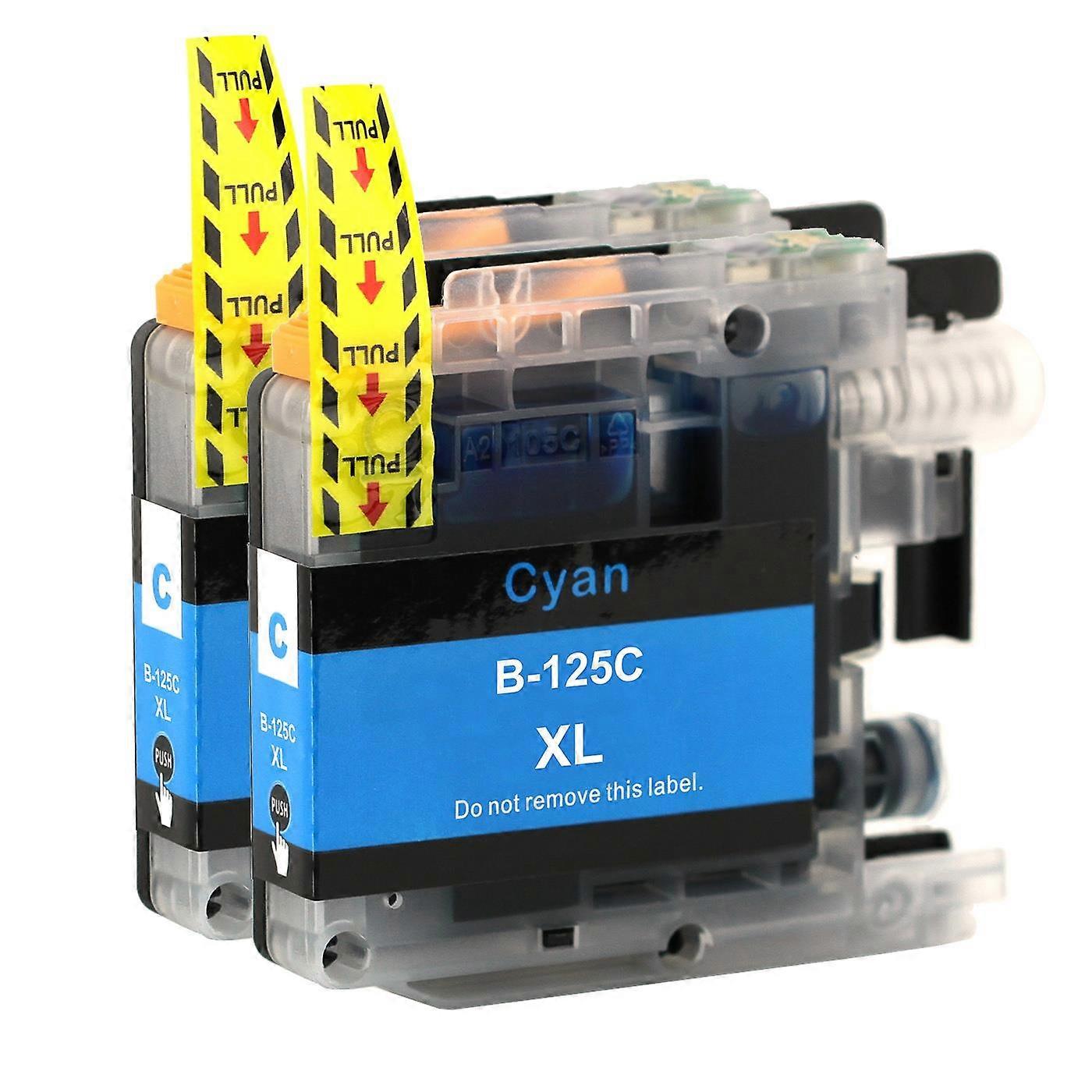 Go Inks Compatible LC125C XL Ink Cartridge, 2 Pack, Cyan for Brother Printers