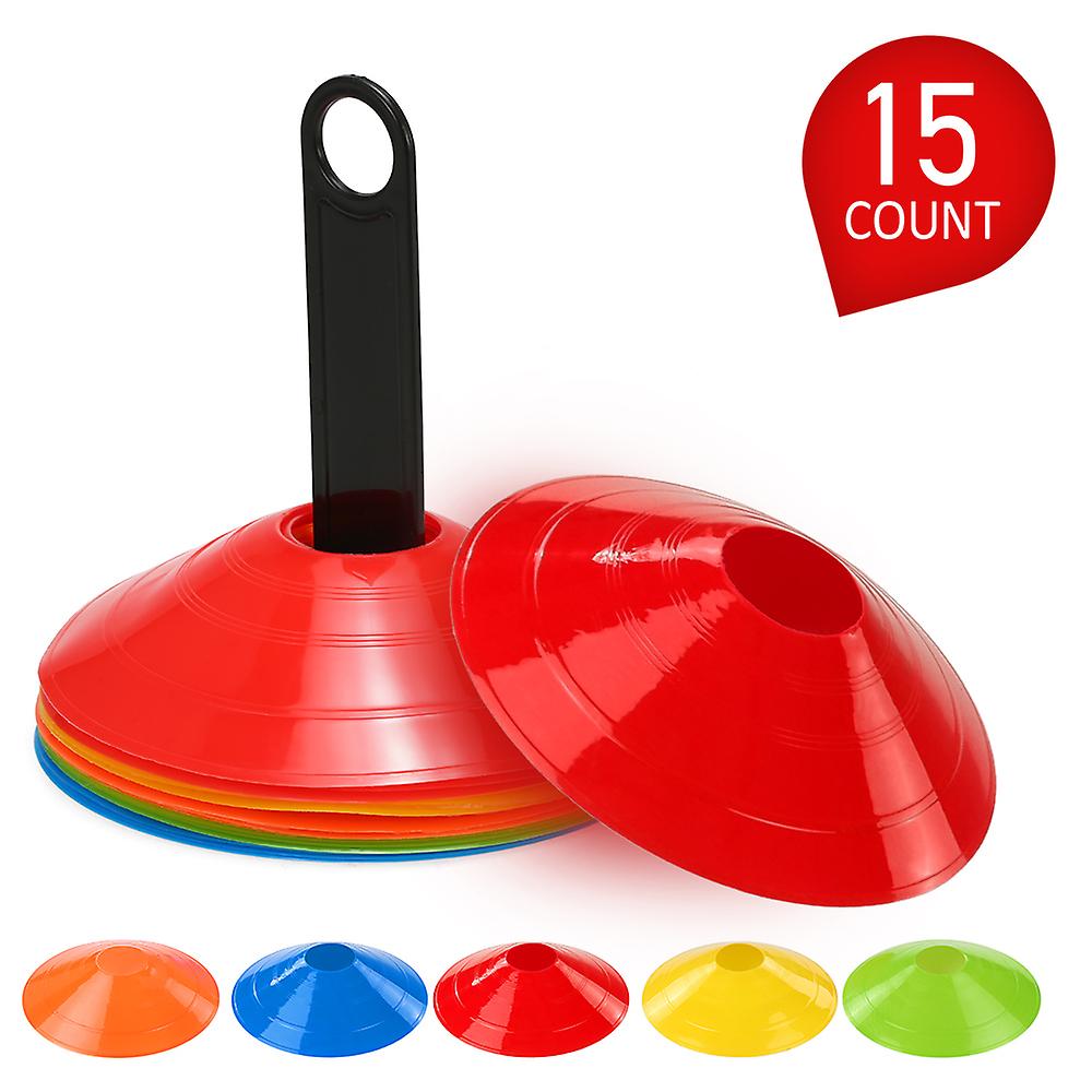 15pcs Agility Disc Cone Set Multi Sport Training Space Cones