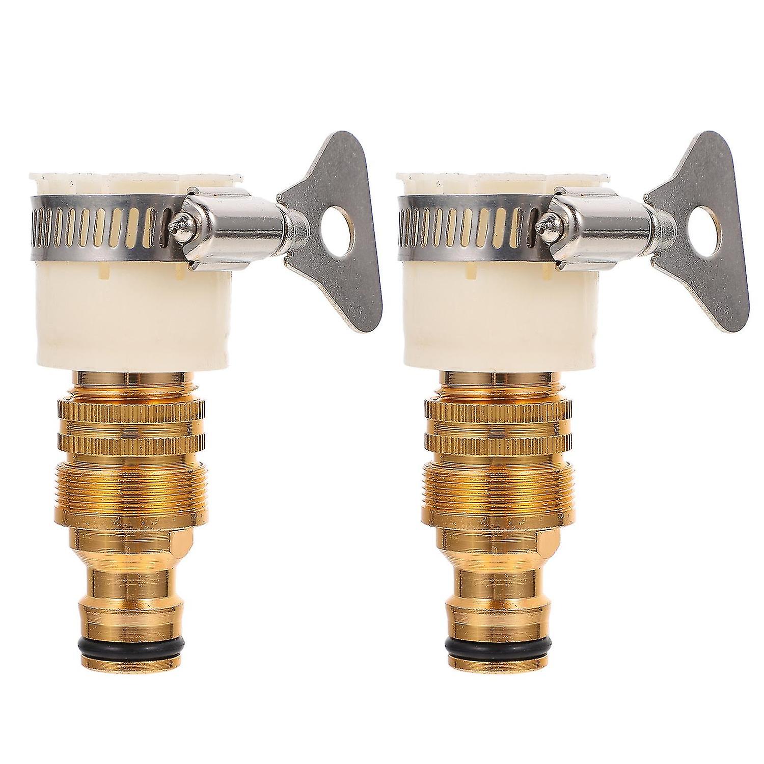 2pcs Practical Sturdy Portable Hose Fittings Tap Connector Faucet Quick Connector