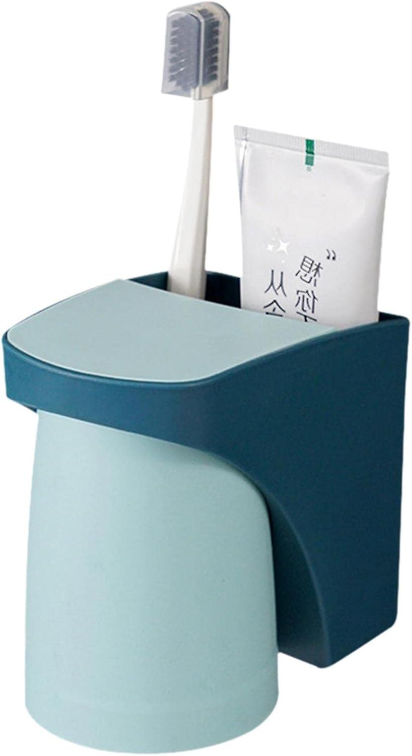 Toothbrush Holder with Magnetic Cup, Wall Mounted Toothpaste Holder, Removable Magnetic Cup, Space Saving