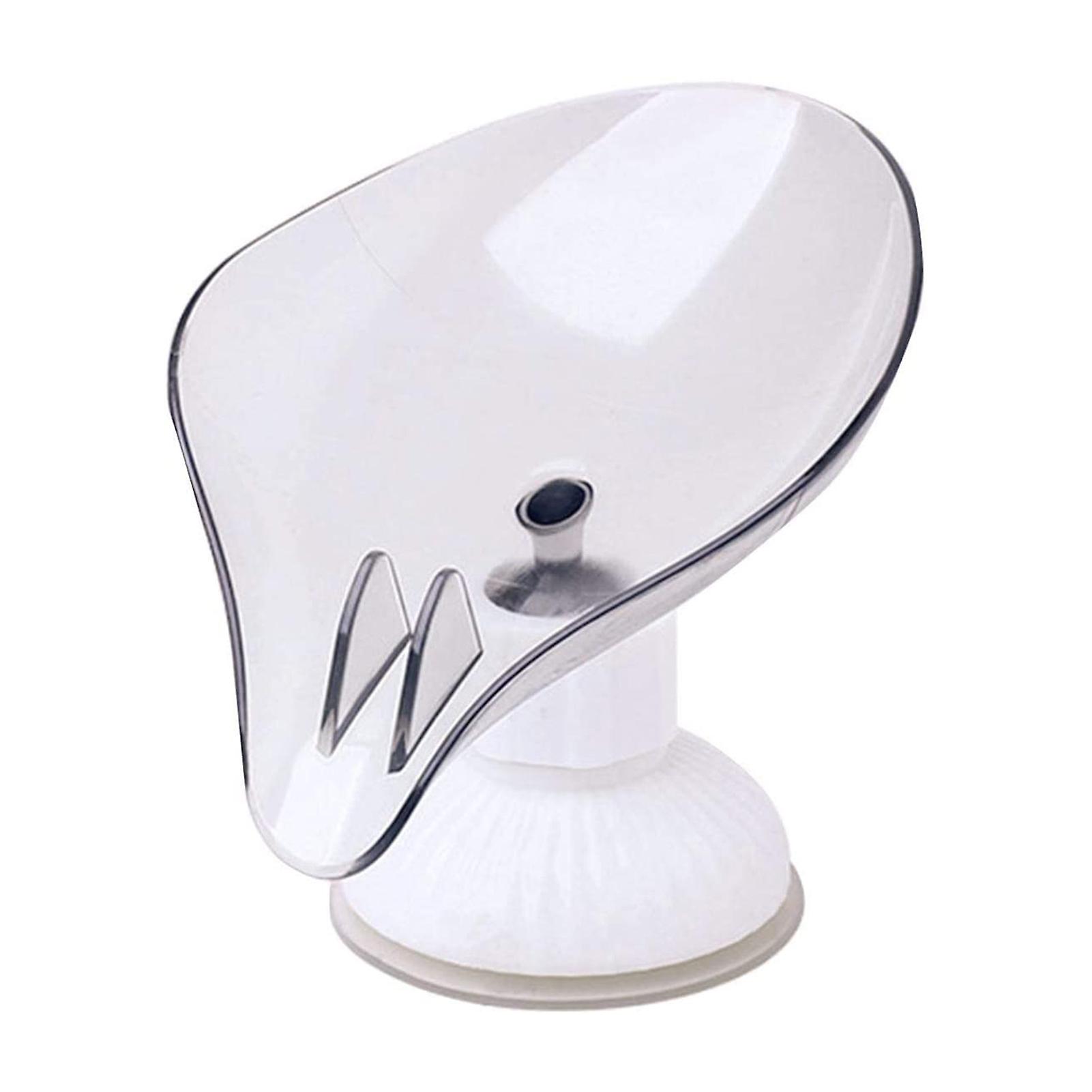 Bar Soap Holder Leaf Shape Self Draining Soap Dish Decorative  Soap Tray Soap Box with Suction Cup