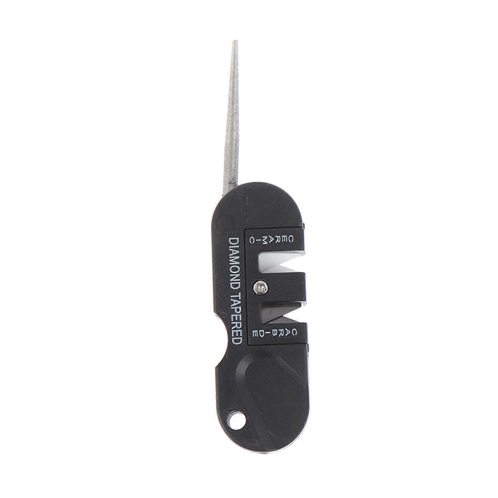 Aiguiseur de couteaux de poche en acier tungstène, outil d'affûtage multifonction pour le camping et l'extérieur