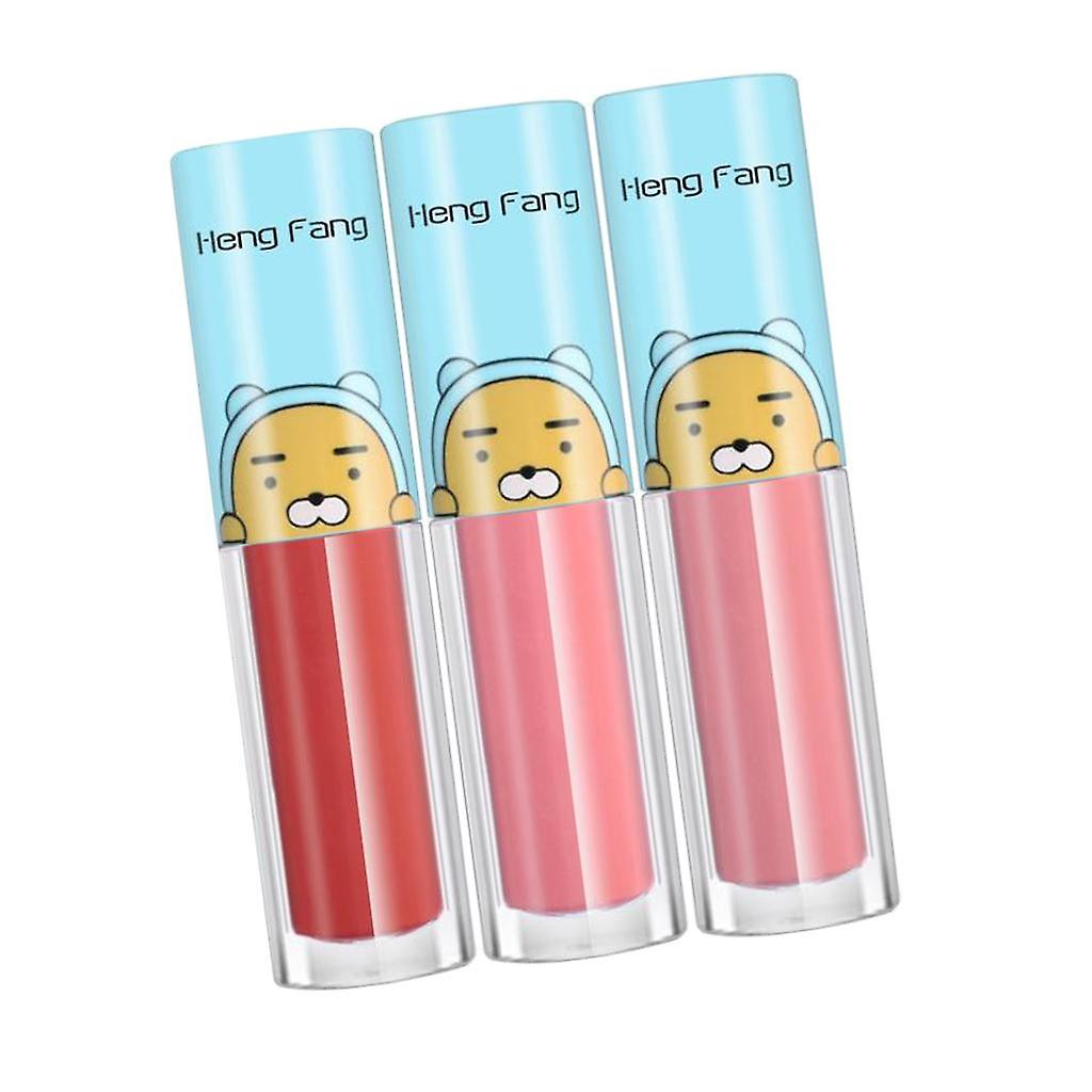 3 Couleurs/ensemble Mat Velours Imperméable Brillant À Lèvres Brillant À Lèvres Liquide Rouge À Lèvres D