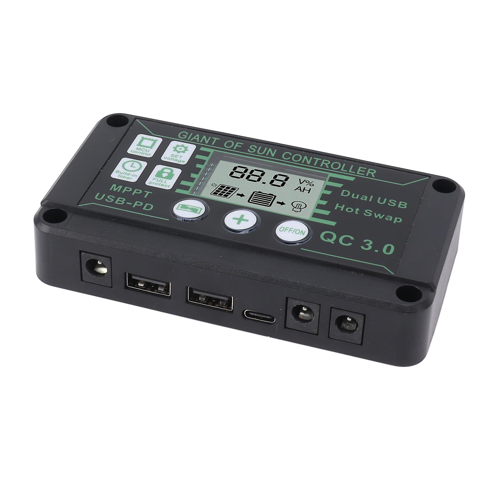 Solar Charge Controller MPPT ABS Auto Focus Solar Regulator Charge Controller for RV Trailers Boats 30A 