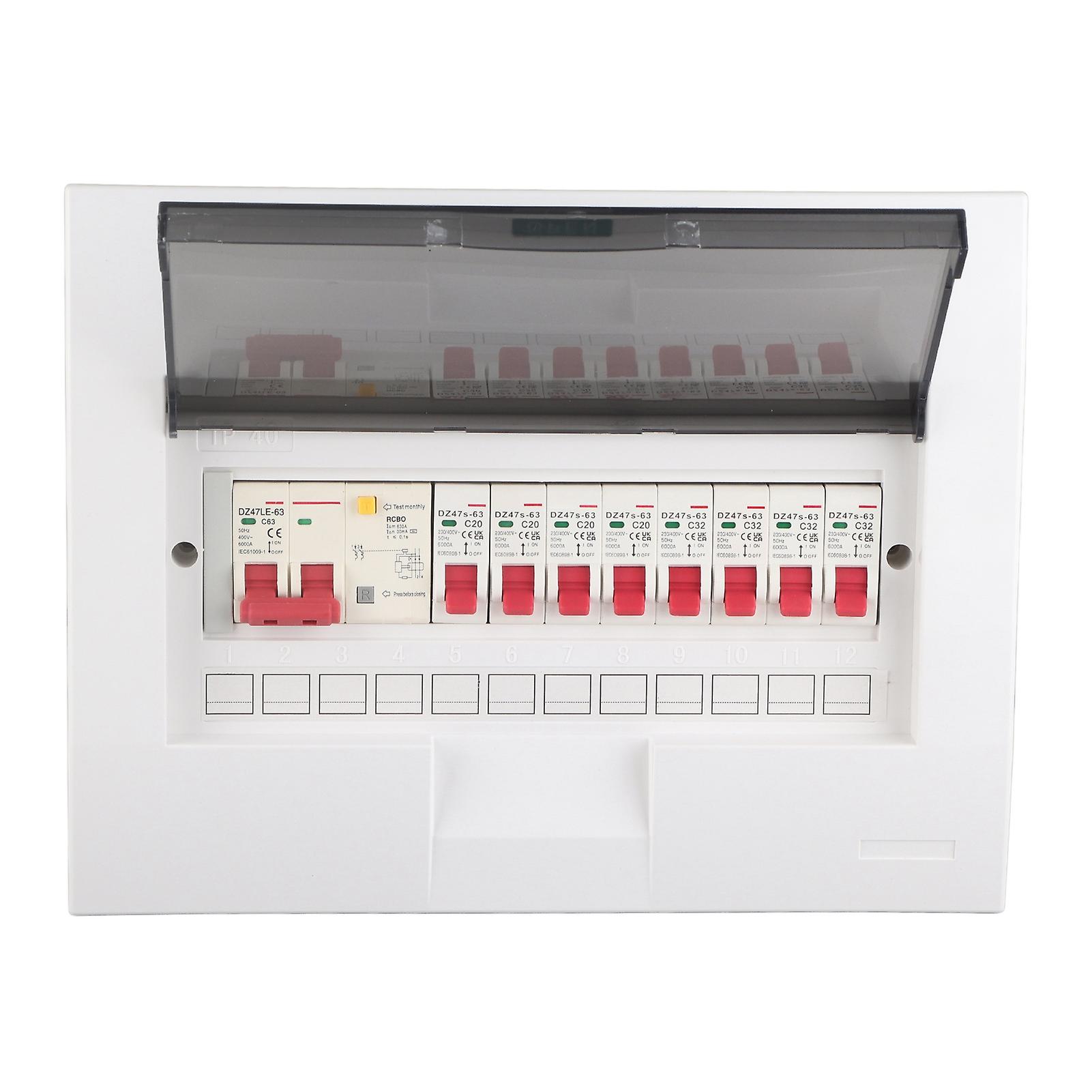 Distribution Box Indoor Lighting Concealed 8 Way 2P Leakage Protection Switch 63A 230/400V