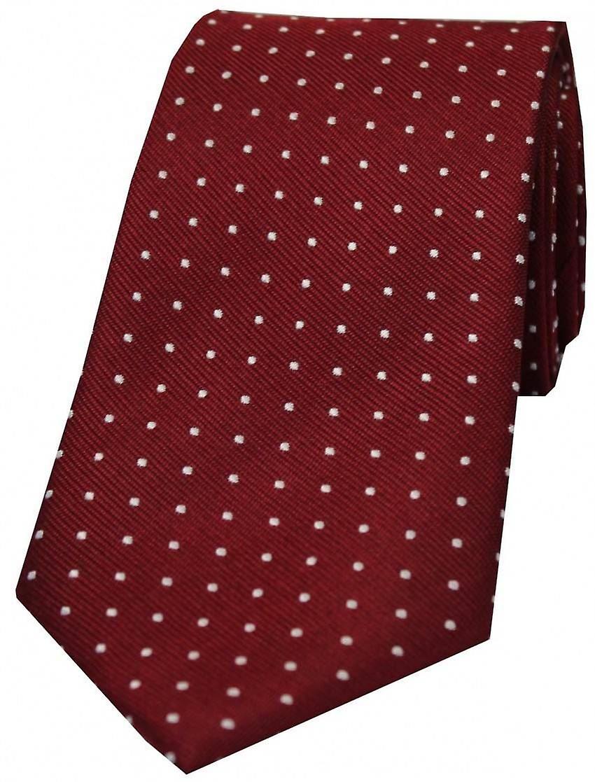 David Van Hagen Pin Dot Silk Tie - Wine/White