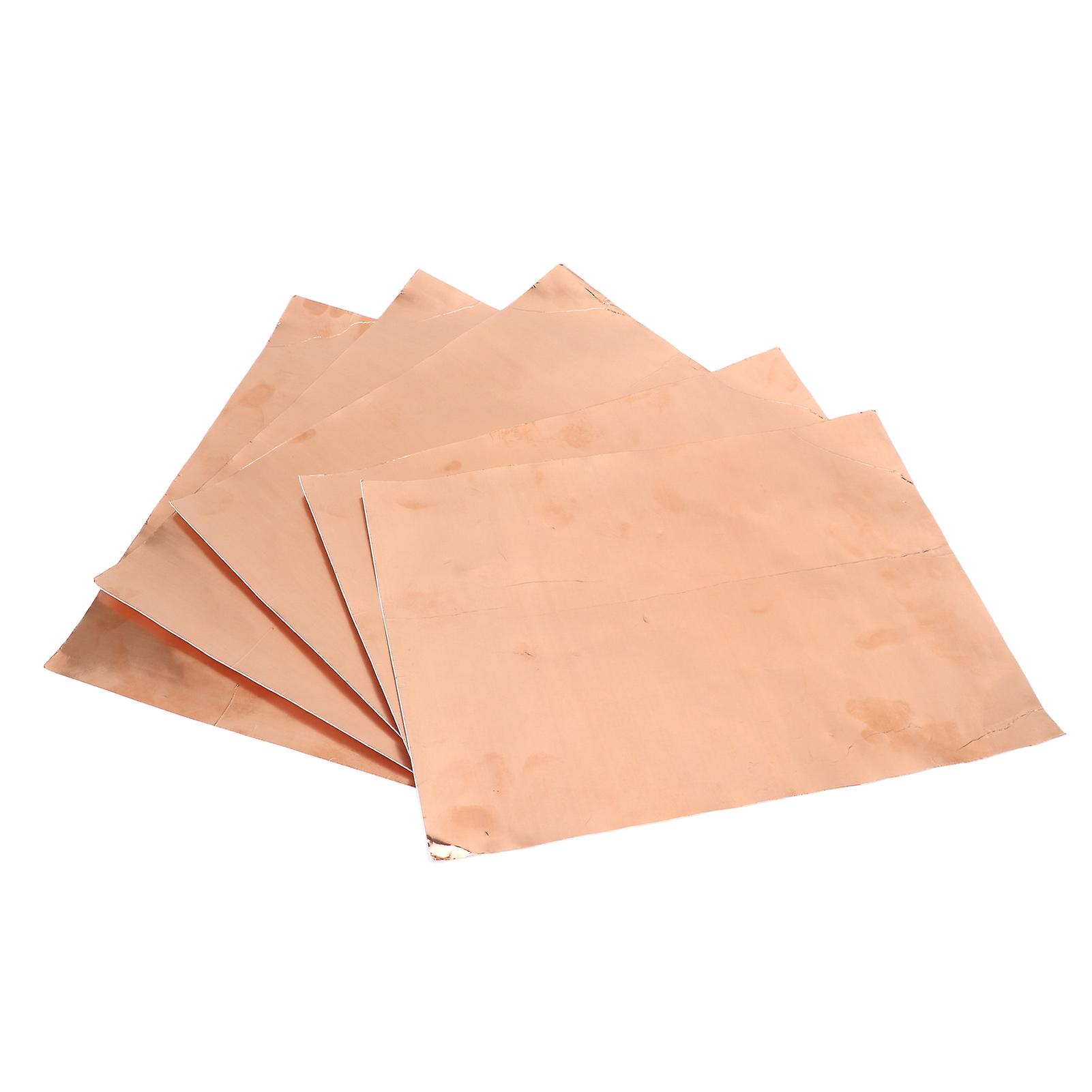 5Pcs Copper Foil Sheet Single Sided Conductive Shielding Paper Electromagnetic Isolation