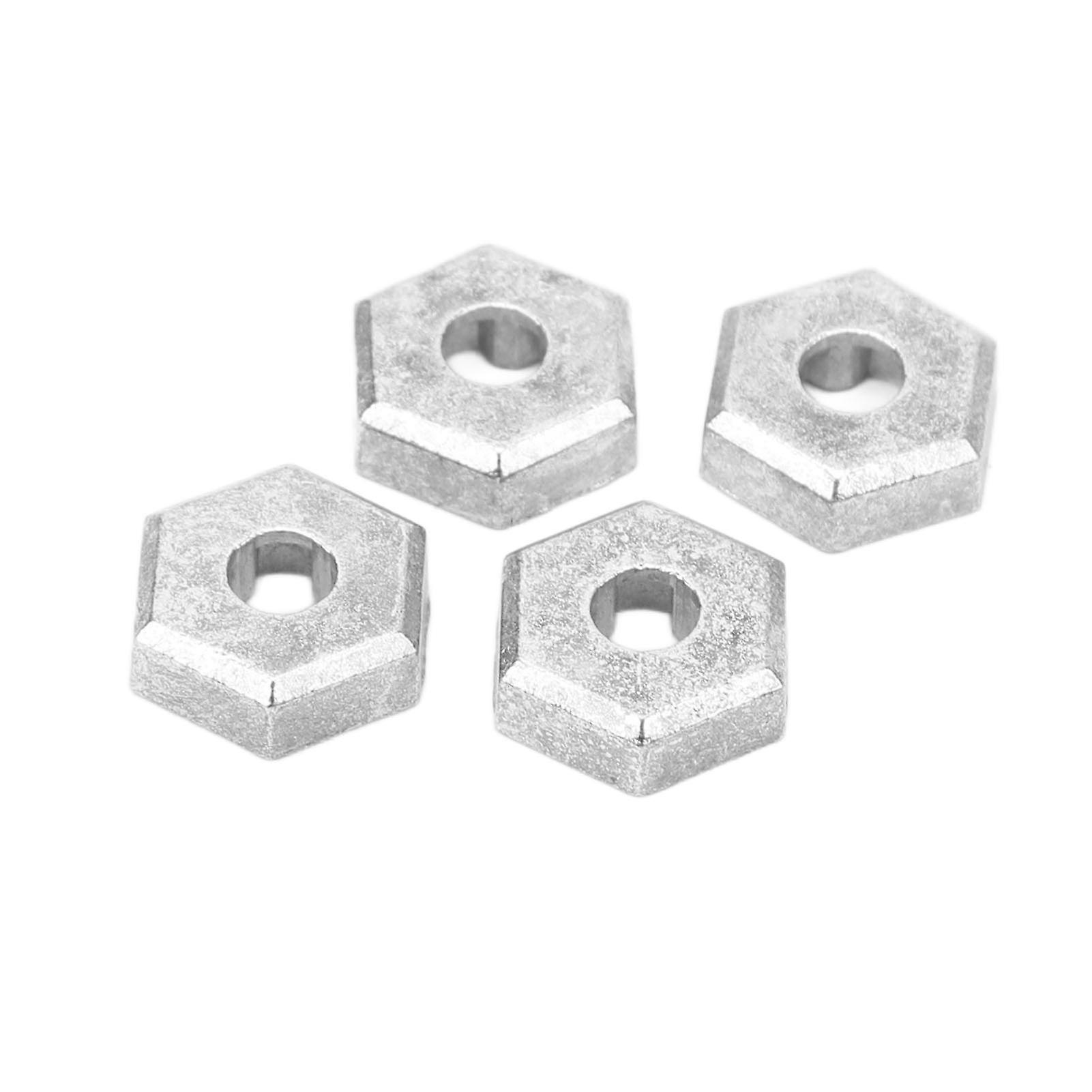 4pcs RC 1/16 Zinc Alloy Silver Hex Coupler for SCY 16101, 16102, 16103, 16201, 1/16 RC Wheel Hub