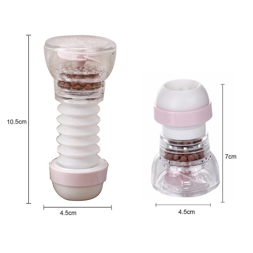 360° Rotatable Pink Faucet Shower Sprayer Filter Nozzle 10.5x4.5cm