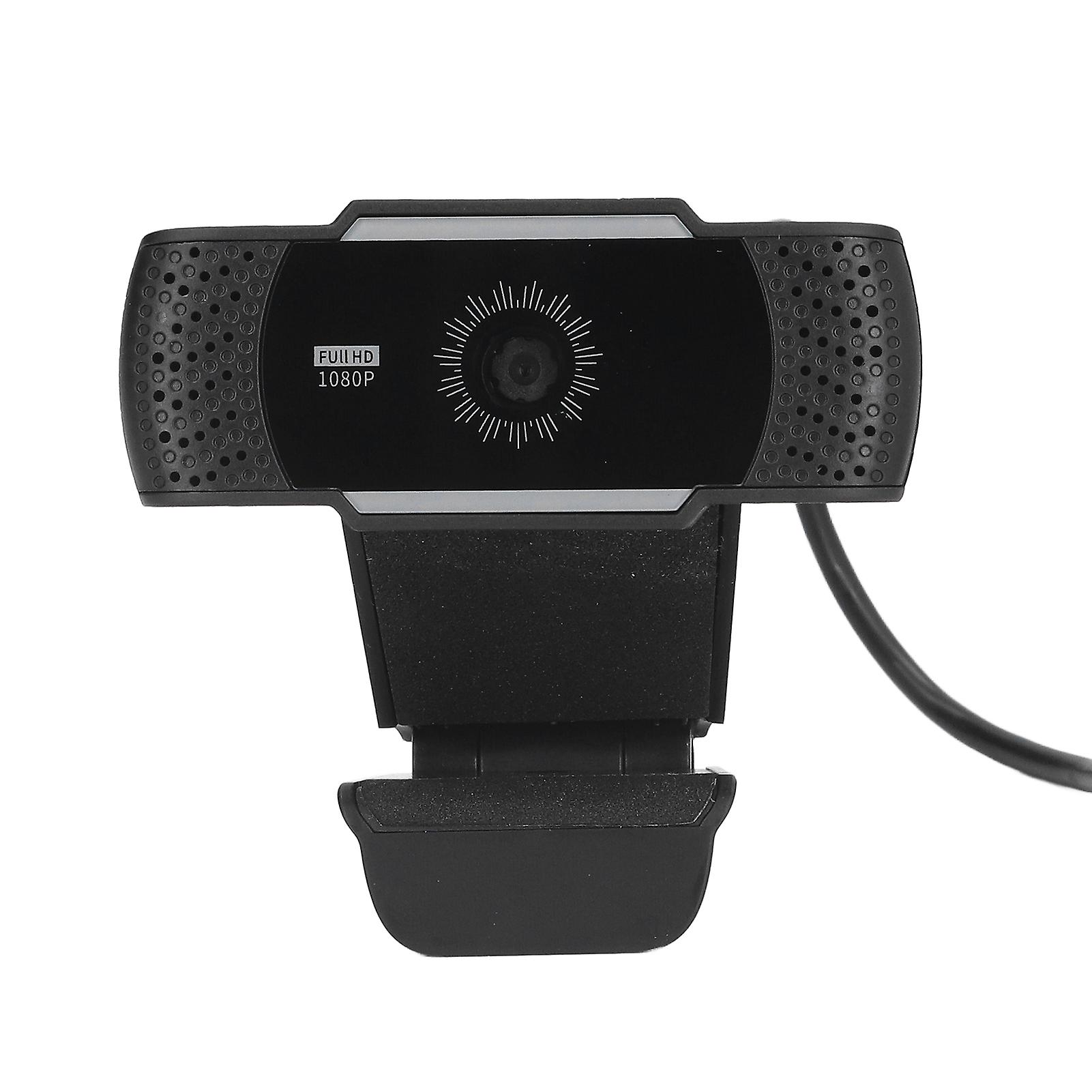Computer Camera Microphone Automatic Noise Reduction Full HD 1080P USB Stereo Webcam with Rotatable Clip for Office